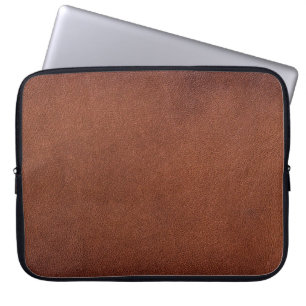 Brown leather texture laptop sleeve