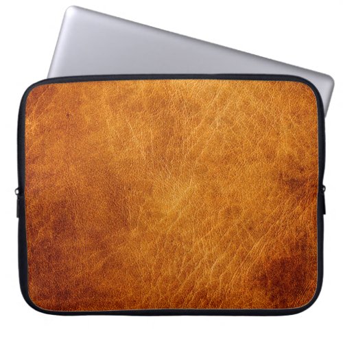 Brown leather texture laptop sleeve