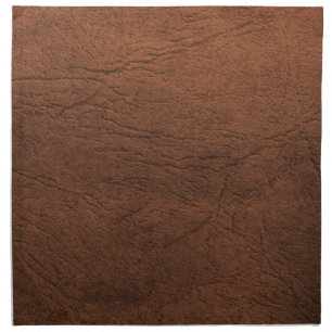 Brown Leather Texture Monogram Cloth Napkin