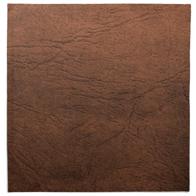 Brown Leather Texture Monogram Cloth Napkin (Front)