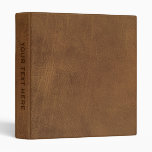 Brown Leather Texture Print 3 Ring Binder