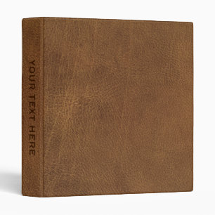 Brown Leather Texture Print 3 Ring Binder