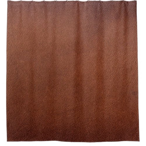 Brown leather texture shower curtain