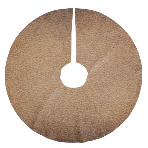 Brown Leather Texture Vintage Background Closeup Brushed Polyester Tree Skirt
