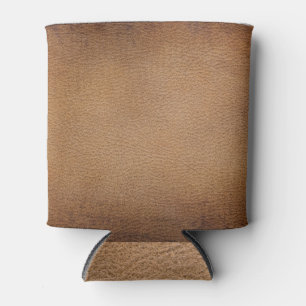 Brown Leather Texture: Vintage Background Closeup Can Cooler