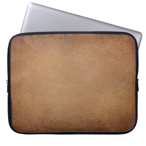 Brown Leather Texture Vintage Background Closeup Laptop Sleeve