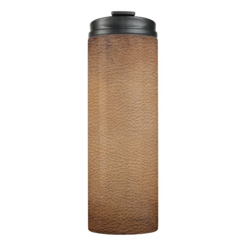 Brown Leather Texture Vintage Background Closeup Thermal Tumbler