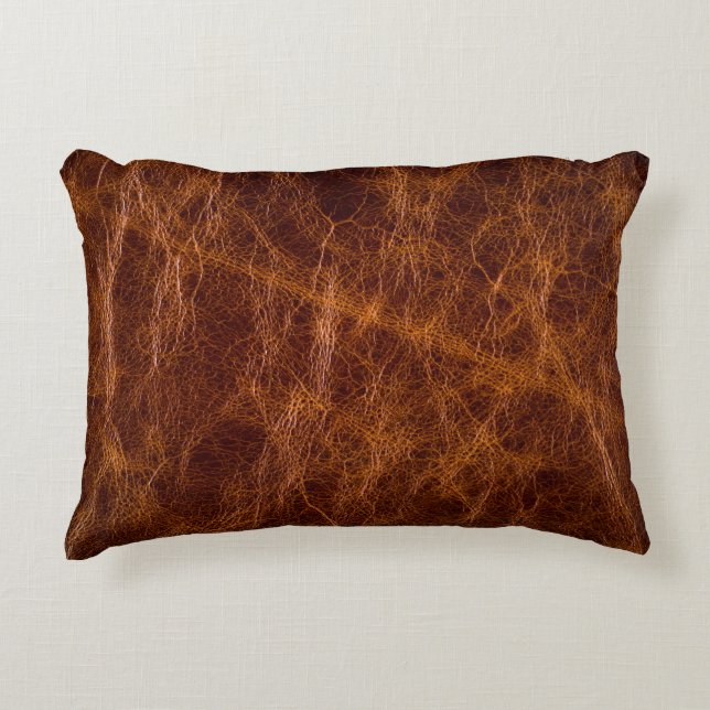 Brown leather textureabstract,art,artificial,backg accent pillow (Front)