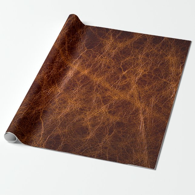 Brown leather textureabstract,art,artificial,backg wrapping paper (Unrolled)
