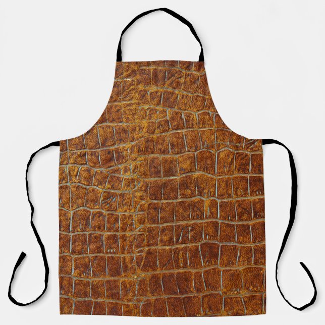 Brown Leather: Textured Background. Apron (Front)