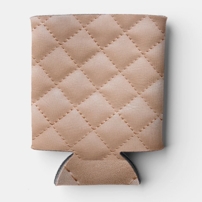 Brown leather: textured background design can cooler (Front)