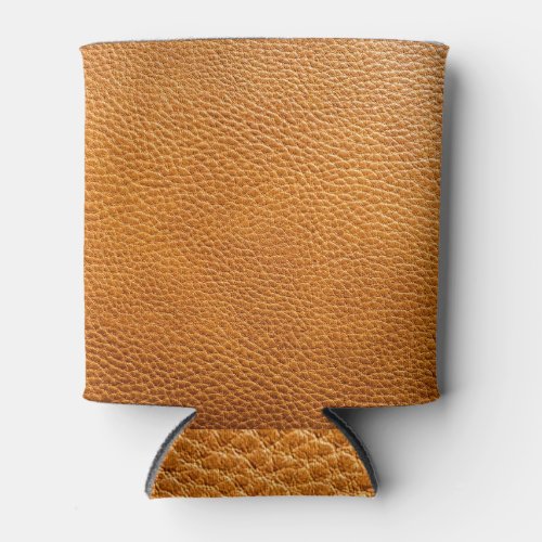 Brown Leather Textured Background Luxury Can Cooler