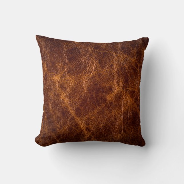 Brown leather textureleather,texture,background,ar throw pillow (Front)
