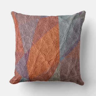 Brown Leather Throw Pillow