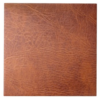 Brown Leather Tile by hildurbjorg at Zazzle