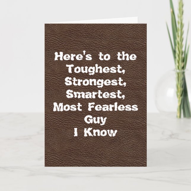 Brown Leather Tough Guy Happy Father's Day Card (Front)