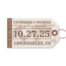 Brown Leather Vintage Map Save The Date