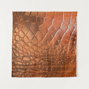 Brown leather with a pattern in the form of a scal tapestry