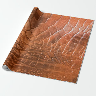 Brown leather with a pattern in the form of a scal wrapping paper