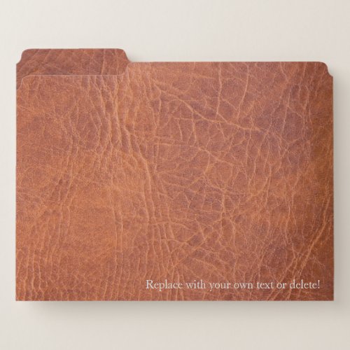 Brown leather with text file folder