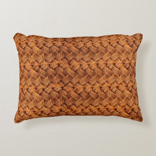 Brown leather woven backgroundleatherbrownbackgr accent pillow