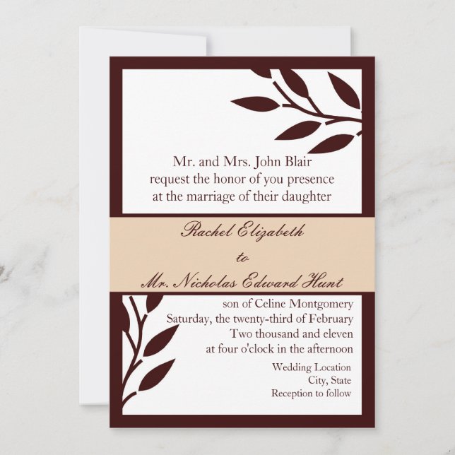 Brown Leaves: Invitation (Front)