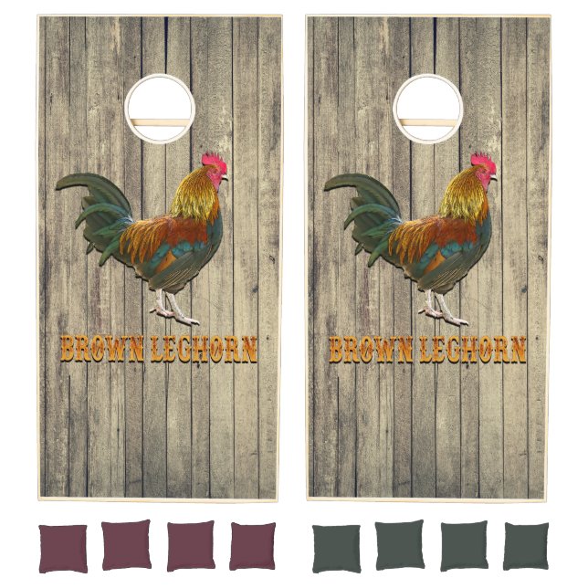 Brown Leghorn Chicken Cornhole Set (Set)