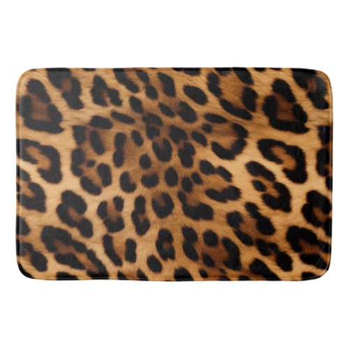 Brown Leopard Animal Print Bath Mat
