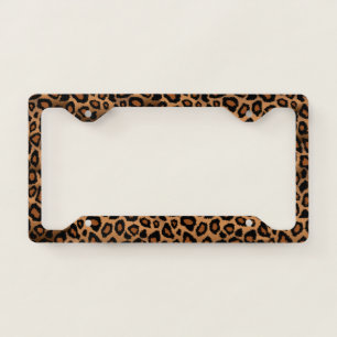 Brown Leopard Animal Print License Plate Frame