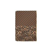 Brown Leopard Animal Print - Monogram Passport Holder (Back)