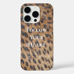Brown Leopard Animal Print Sparkle iPhone 16 Pro Case