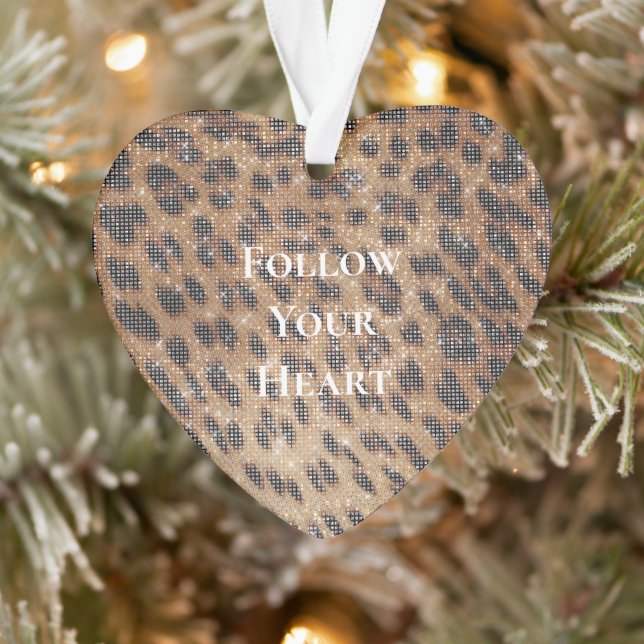 Brown Leopard Animal Print Sparkle Ornament (Tree)