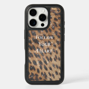 Brown Leopard Animal Print Sparkle iPhone 16 Pro Case