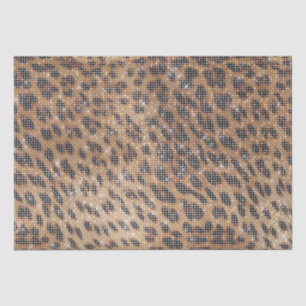 Brown Leopard Animal Print Sparkle Tissue Paper