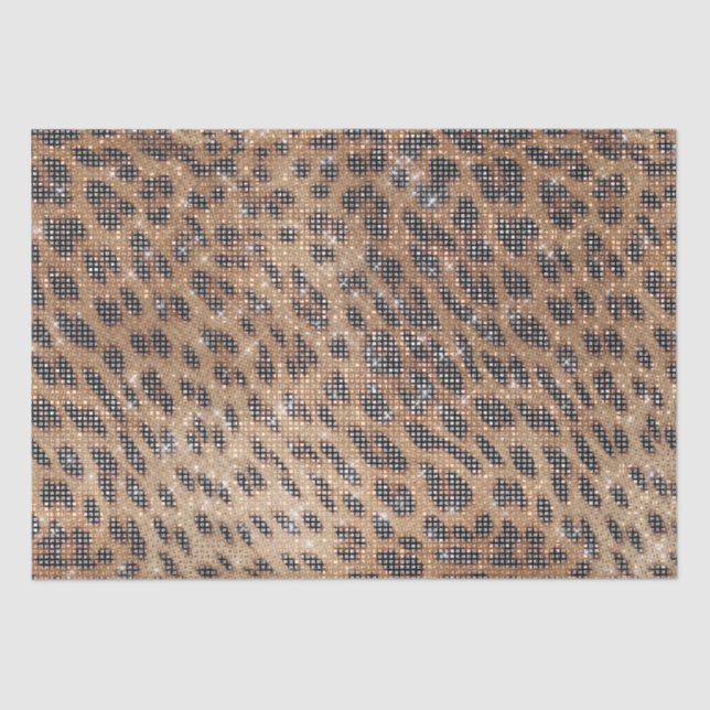 Brown Leopard Animal Print Sparkle Tissue Paper (Front)