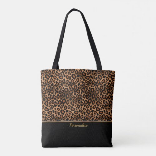 Brown Leopard Animal Print Tote Bag