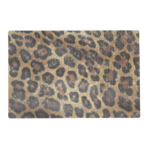 Brown Leopard Animal Sparkle Placemat