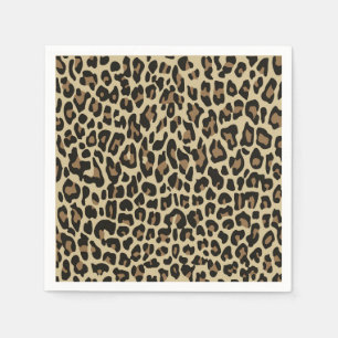 Brown leopard cheetah animal print napkins