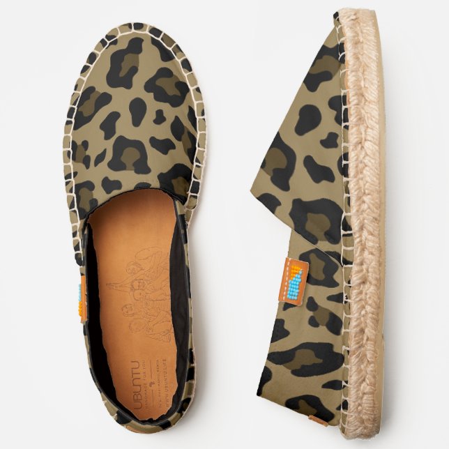 brown leopard pattern animal print espadrilles (Side)