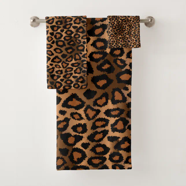 Brown Leopard Pattern Bath Towel Set Zazzle