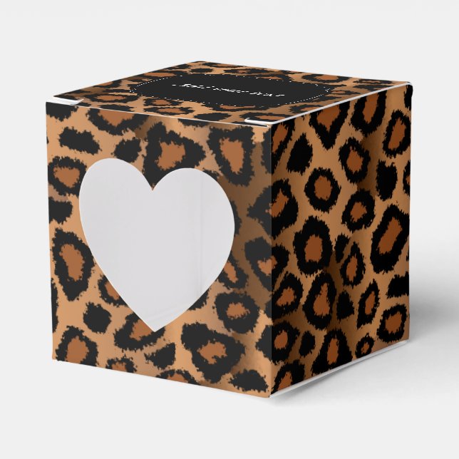 Brown Leopard Pattern Favor Boxes (Front Side)