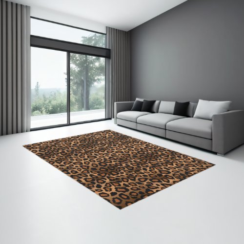 Brown Leopard Pattern Rug
