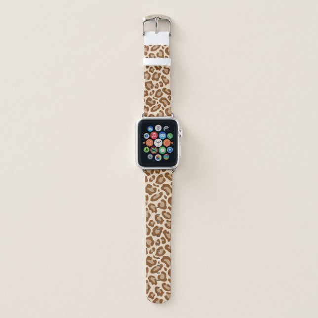 Brown Leopard Print Apple Watch Band (Front)