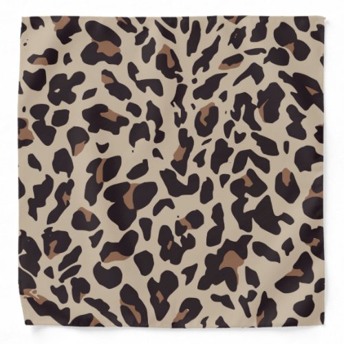 Brown Leopard Print Bandana