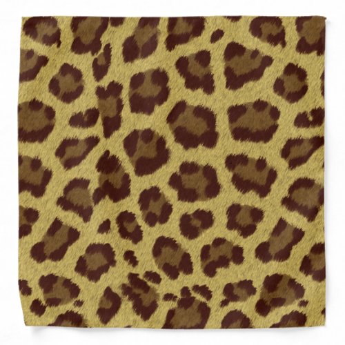 Brown Leopard Print Bandanna