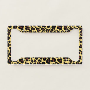 brown Leopard Print cheetah animal safari License Plate Frame