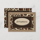 brown leopard print Chic Business Cards (Front/Back)