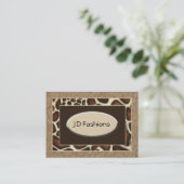 brown leopard print Chic Business Cards (Standing Front)