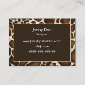 brown leopard print Chic Business Cards (Back)