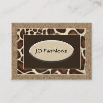 brown leopard print Chic Business Cards